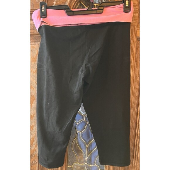 Victoria's Secret Fold Over Yoga Pants Love Pink 7/8 Leggings M Y2K Athleisure - Picture 3 of 4